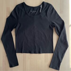 Everlane The Pima Micro-Rib Cropped Long Sleeve Tee